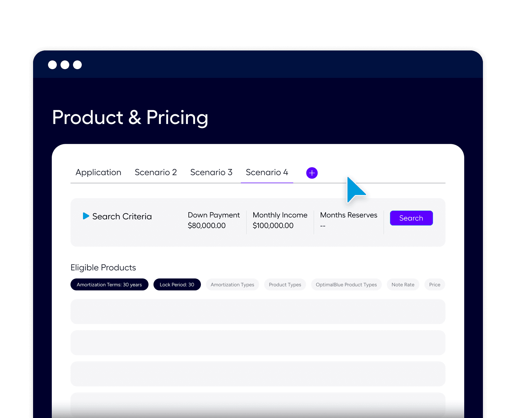 Scenario pricing tool